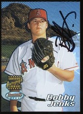 BOBBY JENKS Angels 2002 Bowman's Best Rookie Autograph #140 SP RC ON CARD AUTO