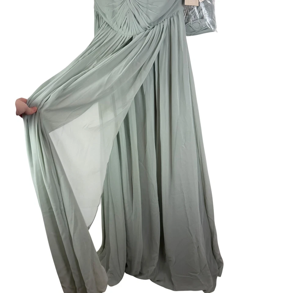 Nuevo con etiquetas Vestido de Dama de honor Jenny Yoo Cerise Maternidad Niebla Mañana Lujo Gasa Talla 8 Foto 4 de 4