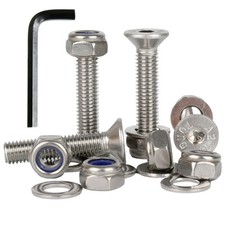 M2 M2.5 M3 M4 Socket Countersunk Screws Nylocs Washers A2 Stainless Steel + Key