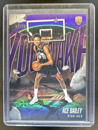 2025-26 Topps Chrome Ace Bailey Youthquake Purple Refractor Rookie RC #/75 Jazz