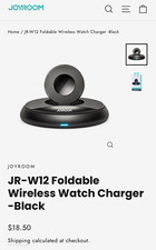 JOYROOM JR-W12 Foldable Compact Wireless Watch Charger, Black