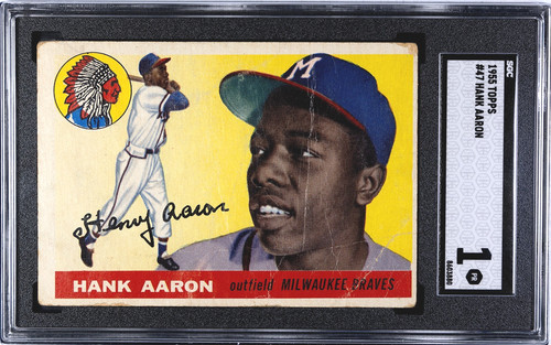 Hank Aaron #47 1955 Topps card