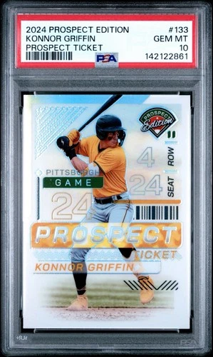 2024 Prospect Edition Konnor Griffin #133 Prizm Prospect Ticket RC PSA 10 POP 2