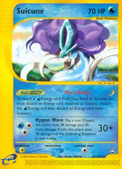 Suicune - 37/147 - Pokemon Aquapolis Non-Holo Card HP