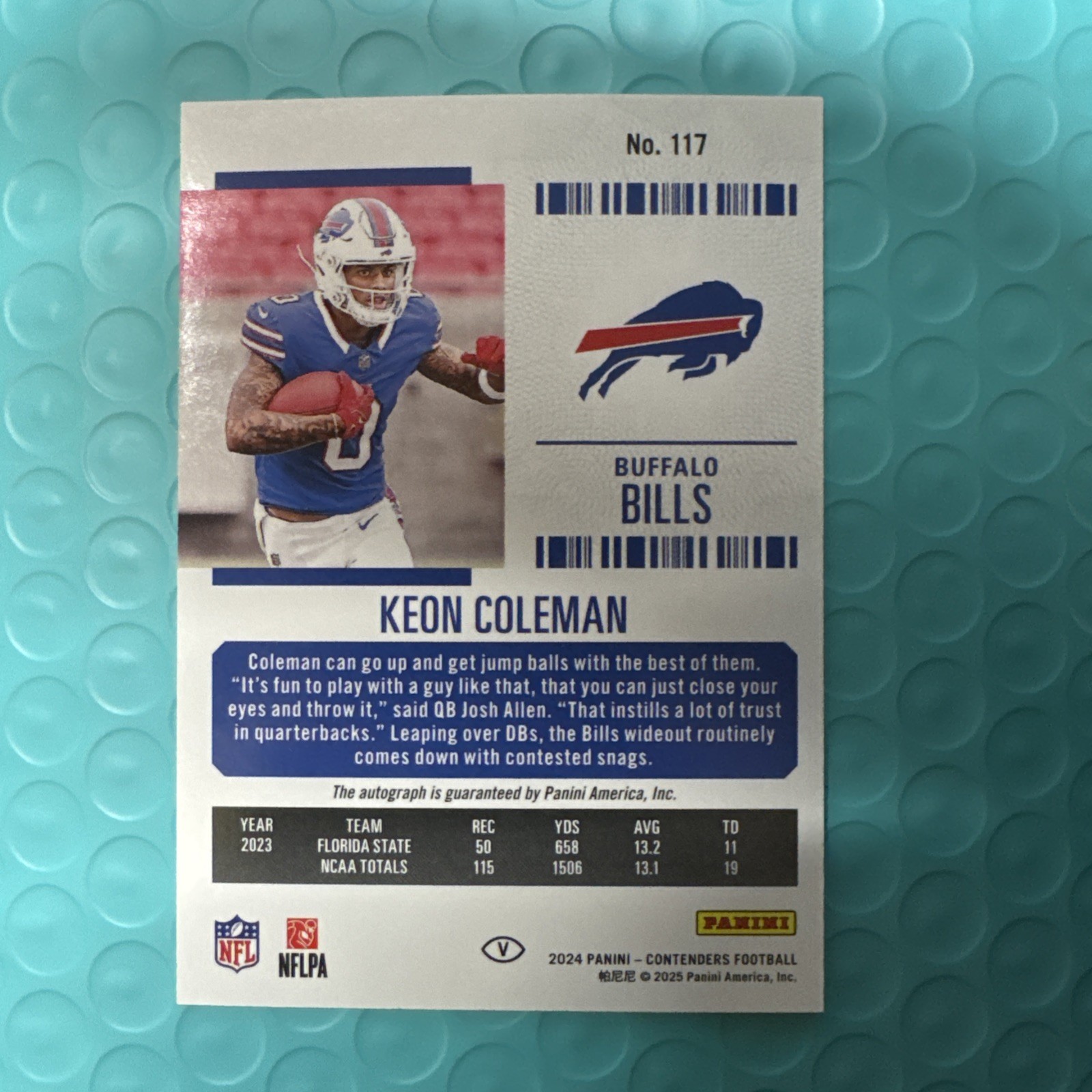 2024 Contenders Keon Coleman Rookie Ticket RPS Variation Auto RC VAR #117 Bills