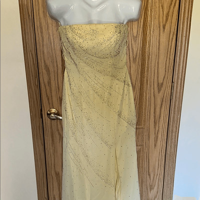 P Zazz Prom beaded Elegant Yellow Prom Gown Size 6