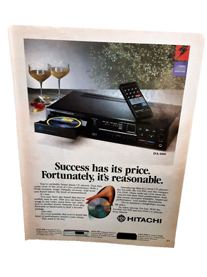 1984 Hitachi DA600 CD Player Compact Disc Original Print Ad vintage 80s