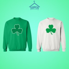 St. Patrick's Day Big IRISH CLOVER Unisex CREWNECK Sweatshirt Irish Party Shamro