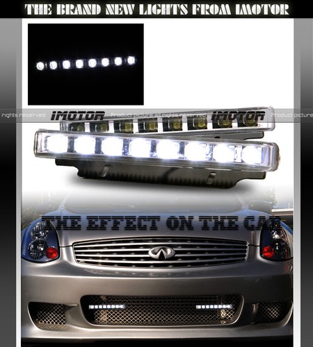 Hi Power 7000k Euro 8 Led Daytime Running Bumper Fog Lights Ebay