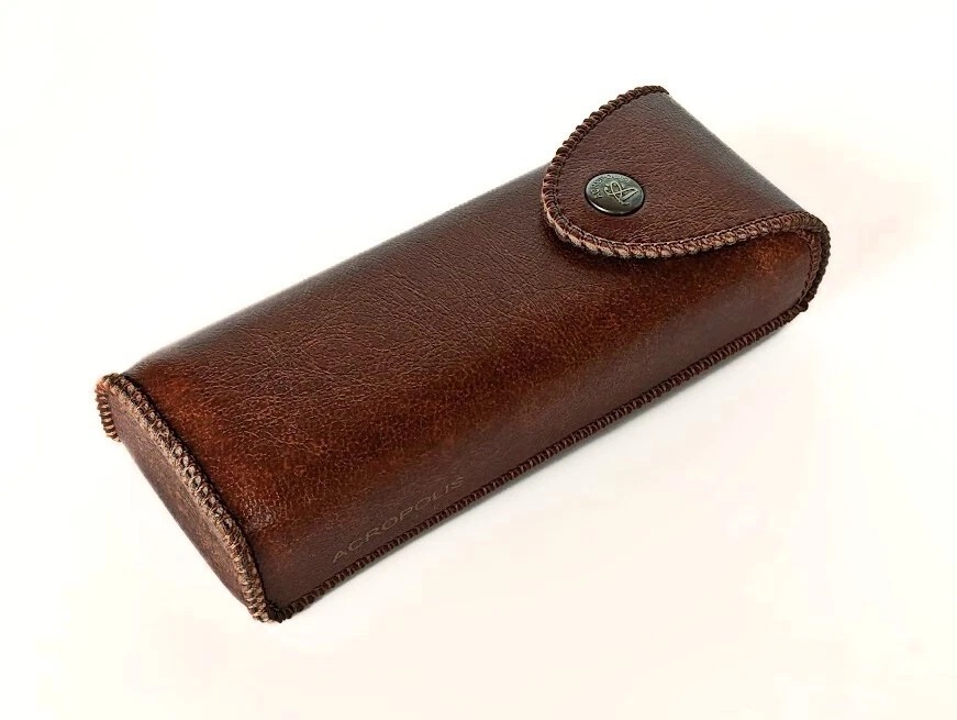 Vertical Waist Case for Glasses, Brown PU Leather Eyeglasses Belt Case - Image 2 of 4