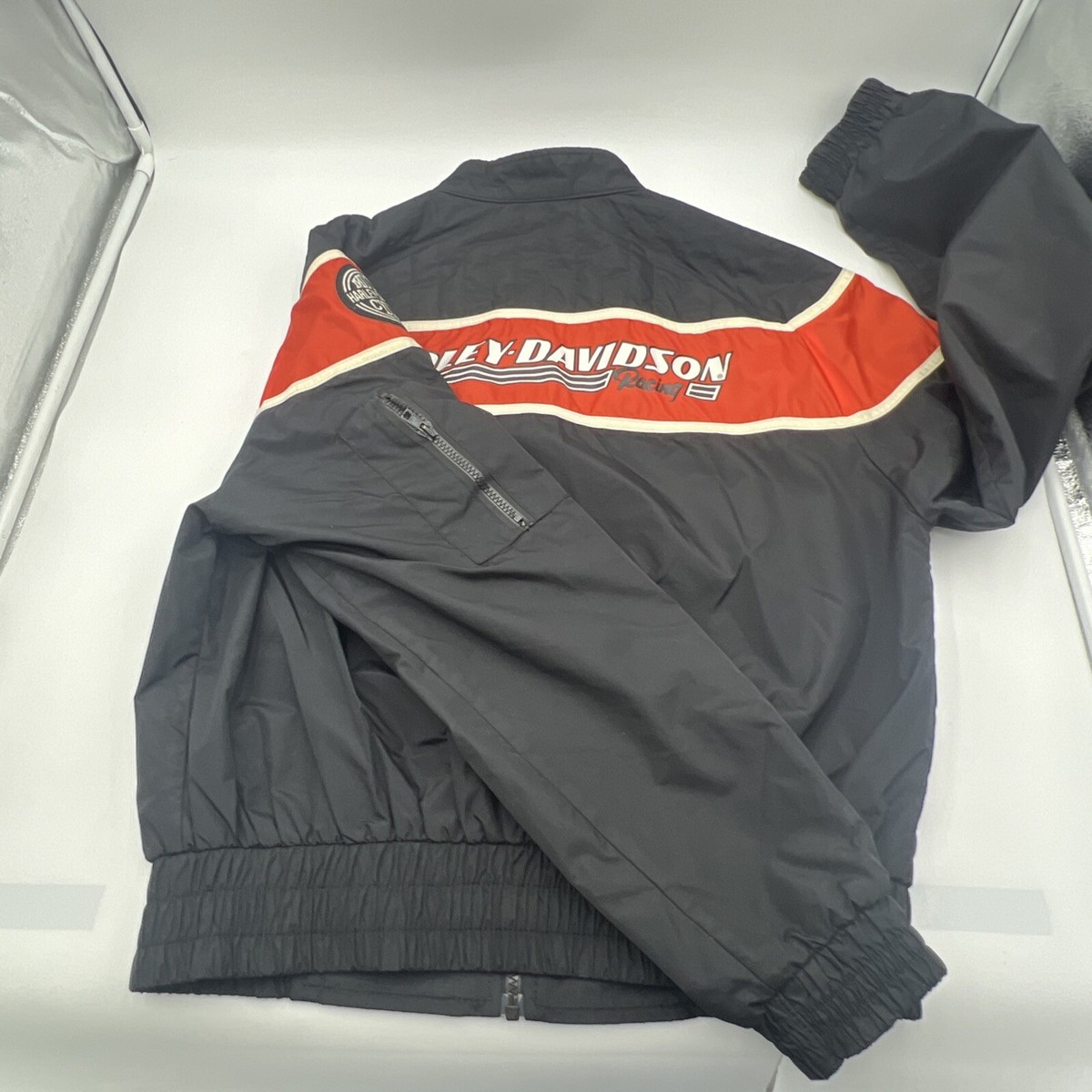 VTG HARLEY DAVIDSON RACING NYLON FULL ZIP JACKET MENS SIZE L VTG HARLEY DAVIDSON RACING NYLON FULL ZIP JACKET MENS SIZE L