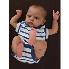 Reborn Baby Dolls Lifelike Painted Dark Brown Cameron Newborn 24" Fake Babies