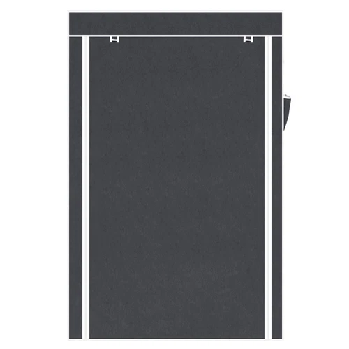 64" Portable Closet Storage Organizer Wardrobe Clothes Rack with Shelves Gray - Picture 17 of 19