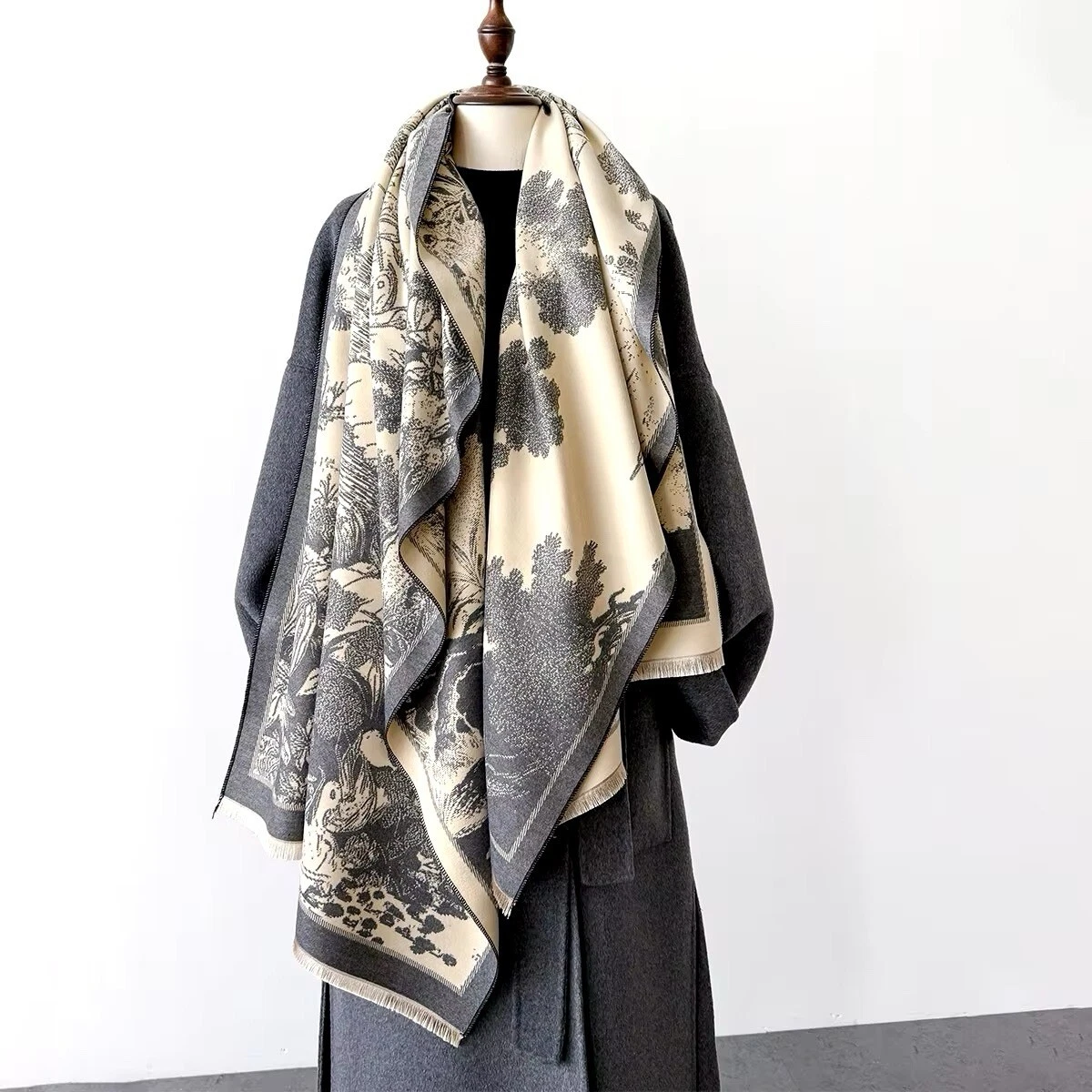 New Luxurious Poncho Long Warm Winter Cashmere Pashmina Soft Touch Long Shawl UK