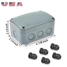 Electronic Project Box Junction Enclosure Case Box Waterproof IP66 Cable Glands