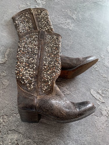 Frye Deborah Studded Tall Western Women Boot size 8 - Picture 2 of 19