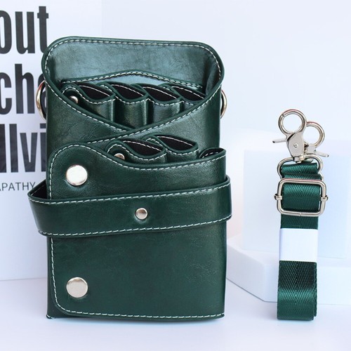 Hair Scissors Bag with Waist Shoulder Belt PU Shears Hairdressing Tool Bag - Picture 7 of 17