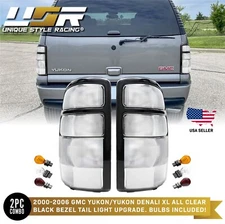 RARE! All CLEAR Euro Rear Tail Light For 00-06 GMC Yukon w/ Bulbs XL Denali