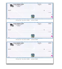 Printed Checks, 3 Per Page, High Security w/ Hologram, QuickBooks, Add Logo