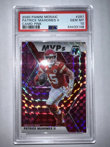 Mosaic 2020 NFL Chiefs Patrick Mahomes Pink Camo MVP Card *GEM MINT PSA 10*