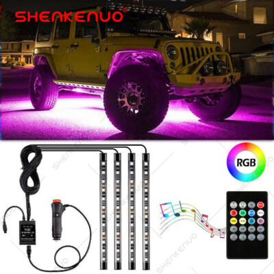 4PC RGB 48LED Strip Under inside SKN System Neon Light For All Car