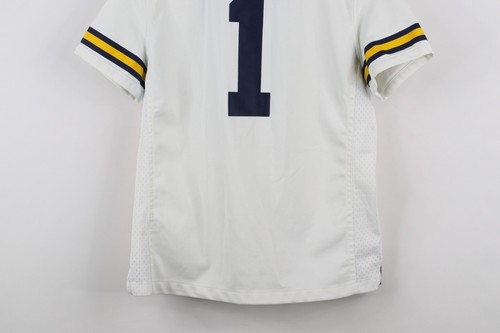 Nike Air Jordan Boys Medium Jumpman University of Michigan Football Jersey White - Picture 15 of 15