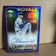 2024 TOPPS CHROME ANTHONY VENEZIANO ROOKIE AUTO PURPLE REFRACTOR SP #/250 ROYALS