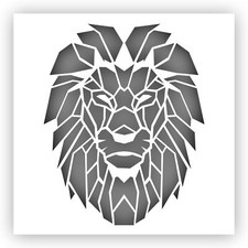 Lion Head 1 Animal Stencil - Choose a Size - Laser-Cut Reusable Plastic