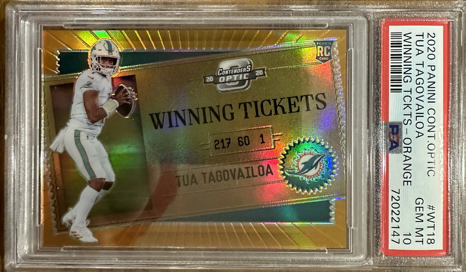 Tua Tagovailoa Panini Contenders Optic Winning Tickets #WT18 Orange