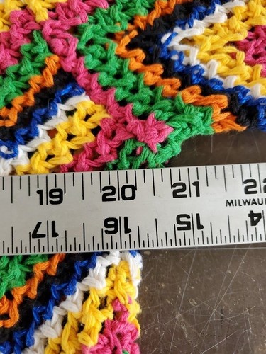 Zara Colorful Crochet Cropped Sweater Small Multicolor Chevron Pattern Long Slvs - Picture 6 of 6