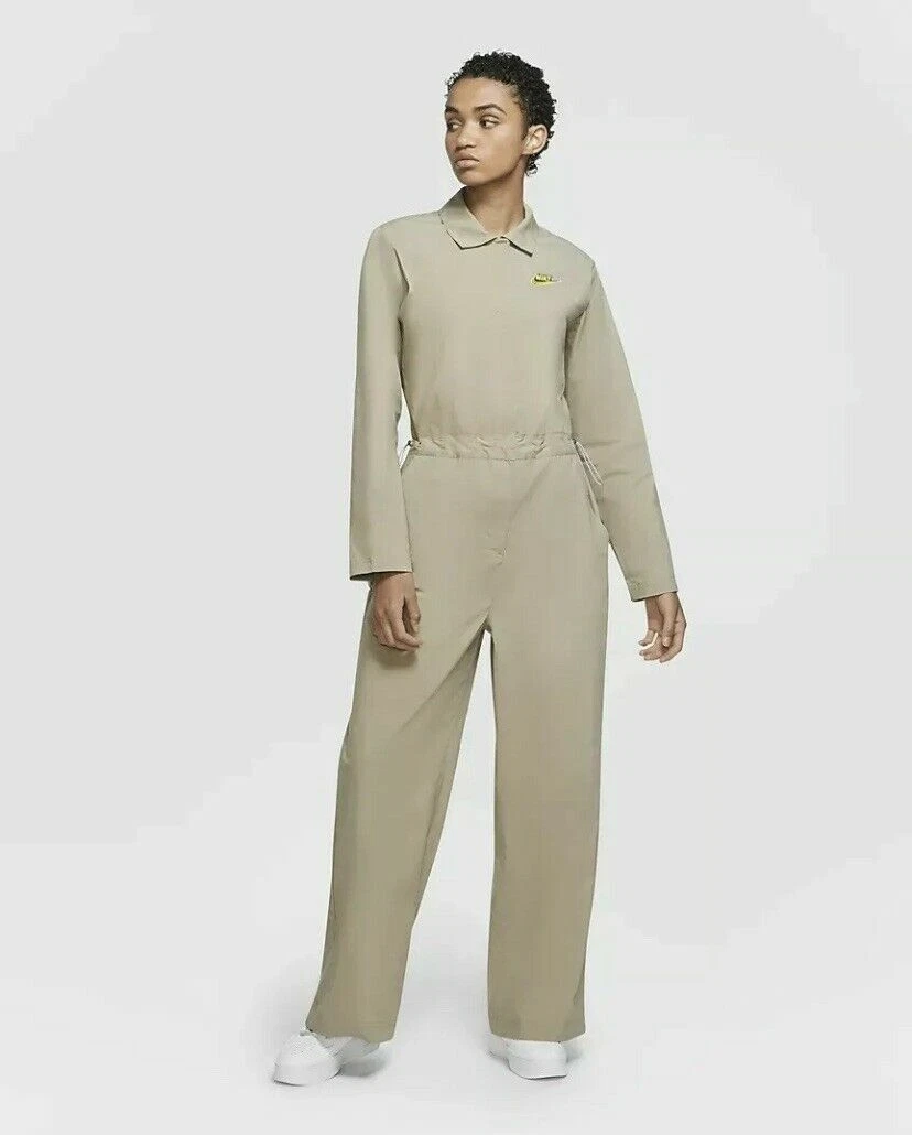 Nike Womens Sportswear Coveralls Jumpsuit CU5960 Stone Beige Small NWT  AC11-10