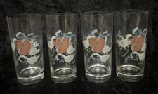 International Marmalade Duck Goose Apple Ribbons Set Of 4 13 Oz Glass Tumblers
