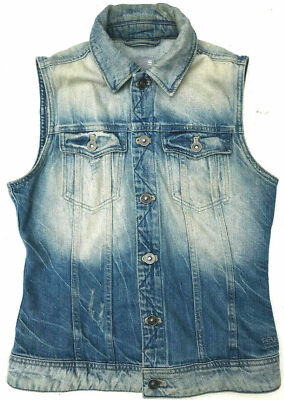G-Star 'SLIM TAILOR JKT S/LESS WMN' Medium Aged Destroy Vest Gilet Size S
