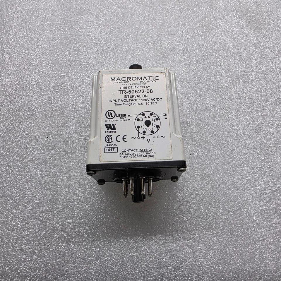 RELÉ DE RETARDO DE TIEMPO MACROMATIC TR-50522-08 120V AC/DC Foto 3 de 4