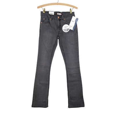 New Dickies Womens Size 0 Regular Grey Bootcut Perfect Shape Stretch Denim Jeans