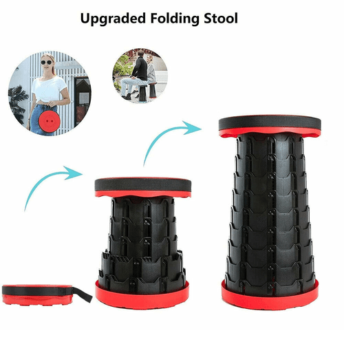 Portable Retractable Telescopic Folding Stool Seat Camping Fishing Travel Chairs - Picture 7 of 18
