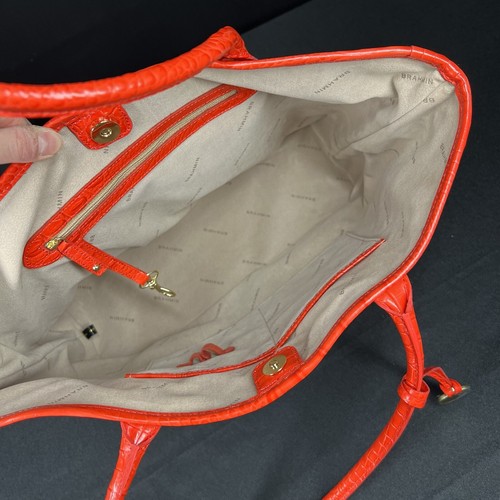 Brahmin Tasche Handtasche orange Schlangenmuster Leder gewebt NEU - Bild 8 von 8