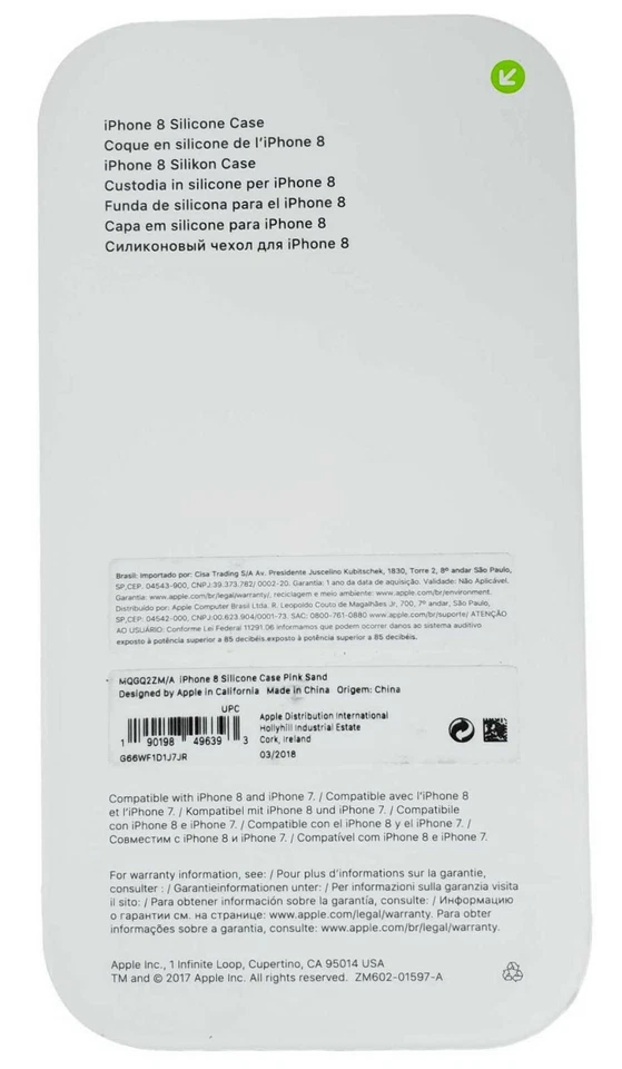 Funda protectora de silicona a presión Apple para iPhone SE 2ª generación MQGQ2ZM/A - arena rosa OEM Foto 4 de 4