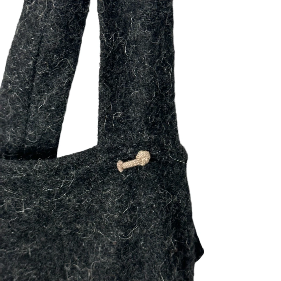 Vestido túnica Barbara Lang Paris negro gris 100 % lana de gran tamaño Lagenlook artístico OS Foto 2 de 4