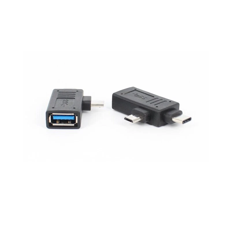 1x 2 In 1 Micro USB /USB 3.1 Type C Male To USB 3.0 Female Converter OTG Adapter - Image 3 of 4