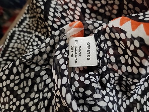 Gypsy Brand Womens Sheer SilkBlack/Orange Top From Nordstrom NWOT Originally $69 - Picture 7 of 8