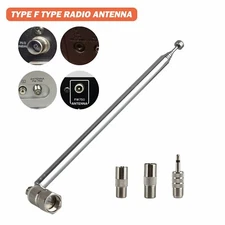 F Type Telescopic Aerial Antenna 75 Ohm with TV / 3.5 Adapter Bose Wave Radio FM
