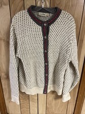 VTG L.L.Bean Women's Wool Nordic Style Fair isle Cardigan Made in USA Sz L EUC