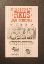 1988 CINCINNATI REDS POCKET SCHEDULE  1869 CHAMPIONS 