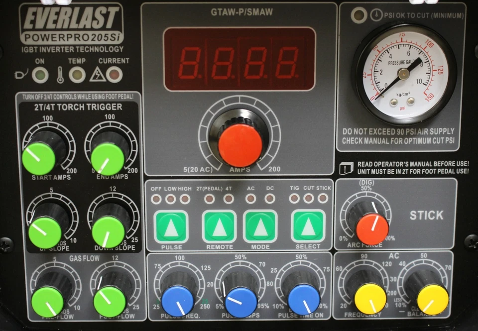 NUEVO PowerPro 205Si 200AMP ACDC TIG STICK SOLDADOR DE PULSO 50amp cortador de plasma Foto 4 de 4