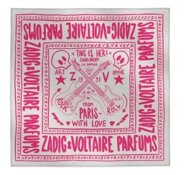 Fular Zadig&Voltaire Color Gris y Rosa