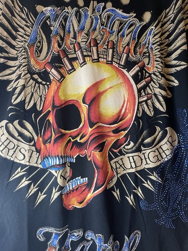 Vintage Christian Audigier “Califas Nation” Skull Bullets Arrows City Of Angels - Picture 3 of 9