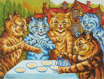Louis William Wain: Cats Tea Party 22x30 Archival Quality Fine Art Print