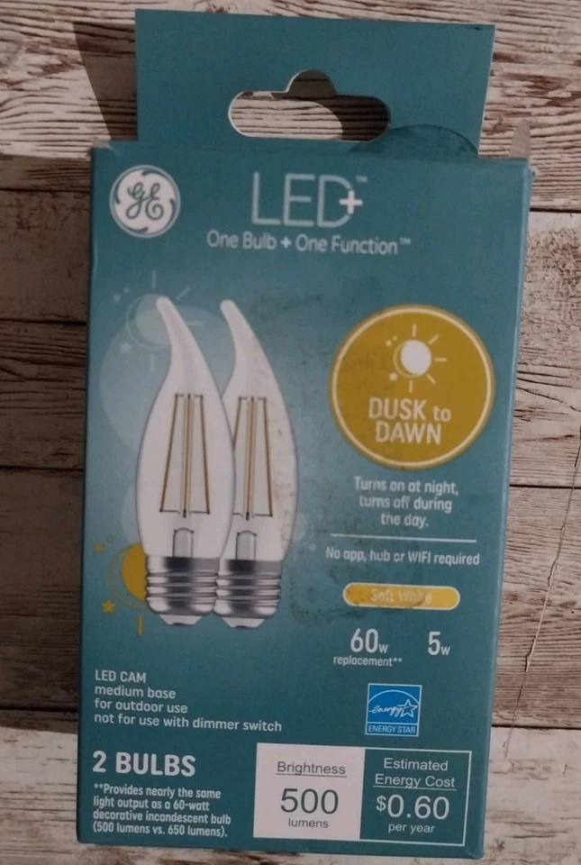 GE LED+ 60 Watt Eq Dusk to Dawn CA11 Soft White E26 Base Light Bulbs  (4-Bulbs)  - Image 2 of 4