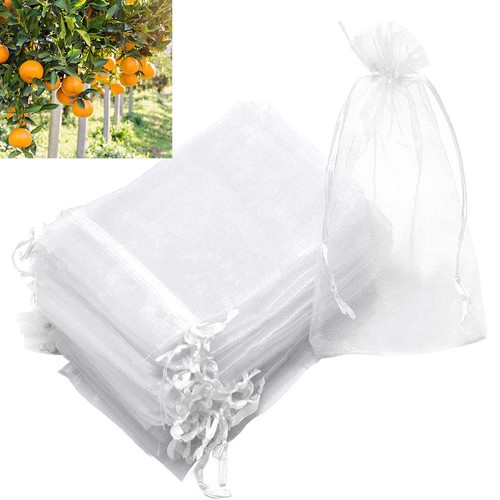 100 Sacs De Protection Pour Fruits - Filet Vert 20x30cm, Avec Cordon De Serrage, Réutilisable, Pour Tomates, Mangues, Etc.